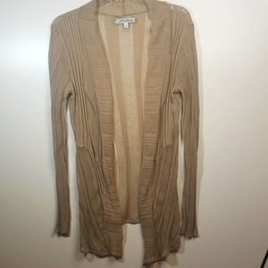 Beth Bowley Sz S Tan Sheer Cotton Sweater